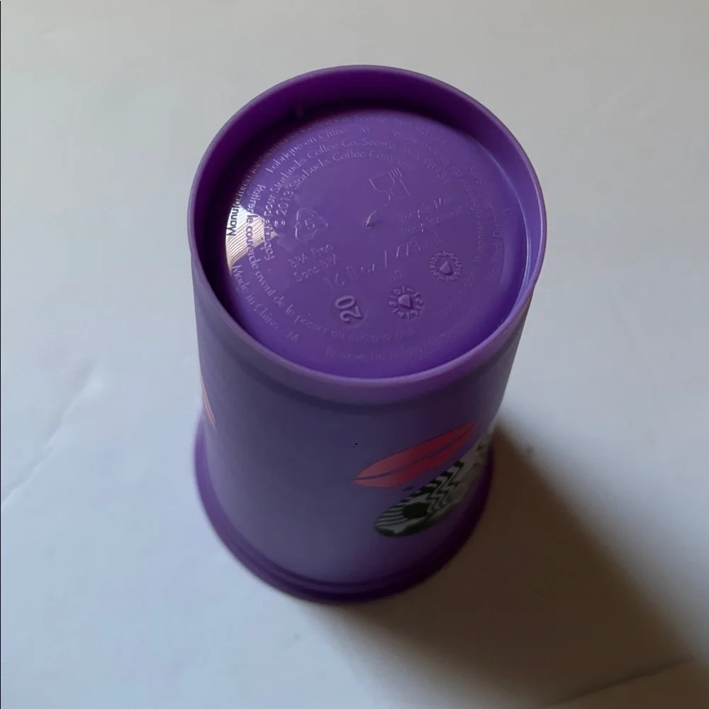 Starbucks | Bundle of Two Reusable Coffee Cups Orange + Purple Lip Kiss Imprint